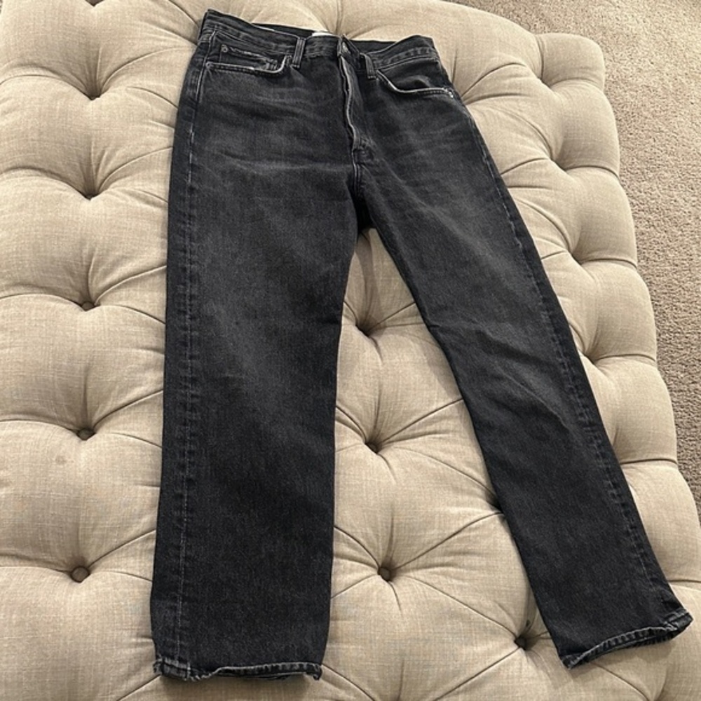 Agolde women  Dark Gray Straight Jeans